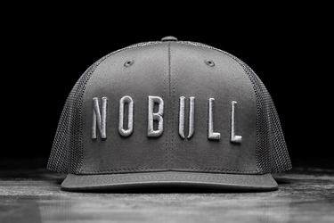 Nobull Flat-Brim Trucker Men's Hats Dark Grey | Australia (AZ0615)